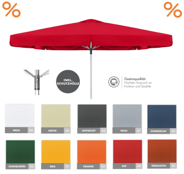 Doppler Gastro Marktschirm TELESTAR / BRAUMEISTER 400x400 Teleskop mit Volant